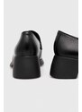 Kožené mokasíny Camper TWS dámské, černá barva, na plochém podpatku, K201075.004