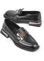 Capone Outfitters Capone Women's Chunky Toe Loafers with H Buckles