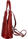 Dámský kožený batoh červený - Delami Wernieta červená