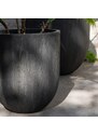 Set tří černých keramických květináčů J-line Flawi 57/47/37 cm