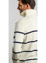 Alain Delon Béžový vlnený pulóver so zipsom ku krku