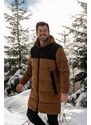 Nordblanc Hnědý pánský zimní kabát TRENDSETTER