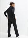 bonprix Joggingová mikina s límečkem a široké kalhoty (2dílná souprava) Černá