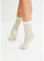 bonprix Pletené ponožky (3 páry) Béžová