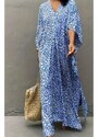 Plážové modré šaty s leopardím vzorem
