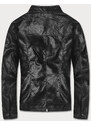 J.STYLE Klasická černá pánská bunda z eko kůže (11Z8025)