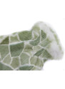 Splus Kožešinová masážní rukavice z králičí kožešiny MAR38 zeleno bílá