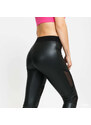 Dámské legíny Urban Classics Ladies Tech Mesh Faux Leather Leggings Black