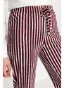 Trendyol Claret Red 100% Cotton Striped Knitted Pajama Bottoms