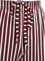 Trendyol Claret Red 100% Cotton Striped Knitted Pajama Bottoms