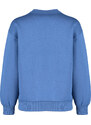 Trendyol Indigo Thick Fleece Regular/Normal Fit Crew Neck Basic Knitted Sweatshirt