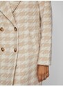 Krémovo-béžový dámský vzorovaný kabát VILA Vilunes - Dámské