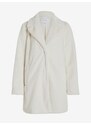 Krémový dámský zimní kabát z umělého kožíšku VILA Viebba - Dámské