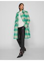 Zeleno-béžový dámský kostkovaný kabát VILA Viorta - Dámské