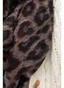 MladaModa Viskózový komínový šátek se vzorem pantera model 35703 černý