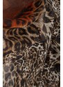 MladaModa Viskózový komínový šátek se vzorem pantera model 35703 hnědý