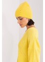 MladaModa Dámská čepice se zirkony model 32811 žlutá