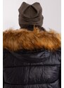 MladaModa Dámská čepice se zirkony model 25001 barva khaki