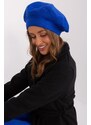 MladaModa Dámská čepice baret s aplikací model 31826 královská modrá