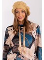 MladaModa Dámská čepice baret s aplikací model 31826 barva camel