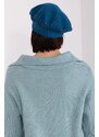 MladaModa Dámská čepice baret se zirkony model 60504 tmavá tyrkysová