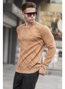 Madmext Biscuit Patterned Crew Neck Knitwear Sweater 5963