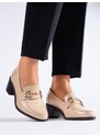 Lacquered beige Shelvt heeled shoes