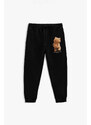 Tepláky Jogger , Barva Černá, s Potiskem Teddys Opinion