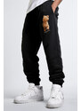 Tepláky Jogger , Barva Černá, s Potiskem Teddys Opinion
