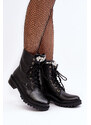 Kesi Kožené dámské pracovní kotníkové boty s ozdobou Zazoo Black
