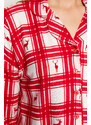 Trendyol Red Deer Printed Plaid Shirt-Pants Knitted Pajamas Set