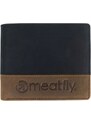 Meatfly kožená peněženka Eddie Premium Black/Oak | Černá