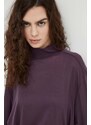 Tričko s dlouhým rukávem G-Star Raw fialová barva, s pologolfem