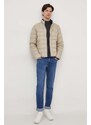 Péřová bunda Calvin Klein Jeans pánská, béžová barva, přechodná