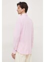 Košile Tommy Hilfiger růžová barva, slim, s límečkem button-down, MW0MW30675