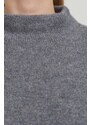 Kašmírový svetr Abercrombie & Fitch šedá barva, lehký, s pologolfem
