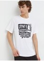 Tričko Levi's bílá barva, s potiskem