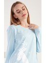 Vienetta Dámská noční košile s dlouhým rukávem Jelen - světle modrá