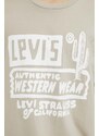 Tričko Levi's béžová barva, s potiskem