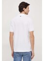 Polo tričko Lacoste bílá barva, s potiskem