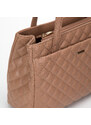 Dvoukomorová prošívaná dámská kabelka z ekologické kůže Wittchen, béžová, ekologická kůže