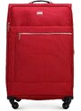 Velký měkký kufr s lesklým zipem na přední straně Wittchen, červená, polyester