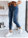 BASIC TMAVĚ MODRÉ MOM FIT DŽÍNY DETROID Denim vzor