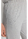 Trendyol Gray Melange Cotton Teddy Bear Embroidered Shirt-Pants Knitted Pajamas Set