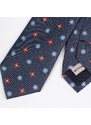 Vzorovaná hedvábná kravata Wittchen, námořnická modro-oranžová, hedvábí
