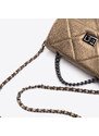 Malá prošívaná dámská kabelka s řetízkem Wittchen, zlatá, ekologická kůže