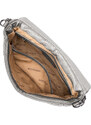 Malá prošívaná dámská kabelka s řetízkem Wittchen, stříbrno-černá, ekologická kůže