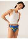 Menstruační kalhotky Modibodi Sensual Hi-Waist Bikini Heavy-Overnight Lemon Splice Blue (MODI4040LSB)