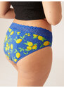 Menstruační kalhotky Modibodi Sensual Hi-Waist Bikini Heavy-Overnight Lemon Splice Blue (MODI4040LSB)