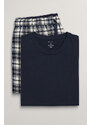 PYŽAMO GANT FLANNEL PANTS AND T-SHIRT GB modrá S